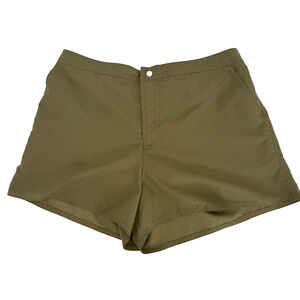 Cazimi Womens L Olive Green Swim Shorts Lined Elastic Waist Casual Summer
